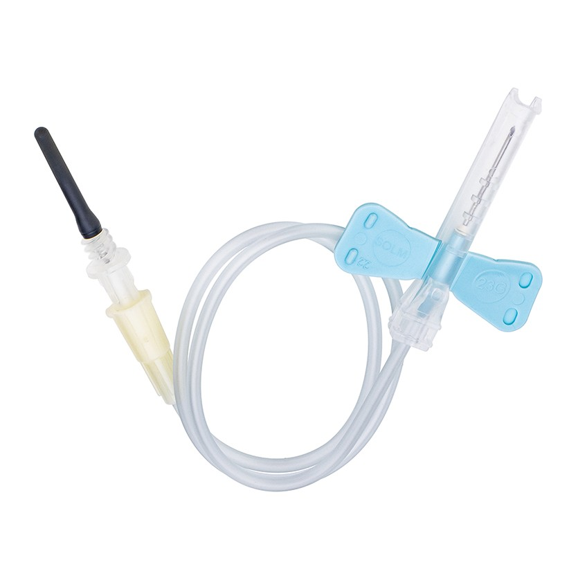 Safety winged butterfly blood collection set with safety mechanism